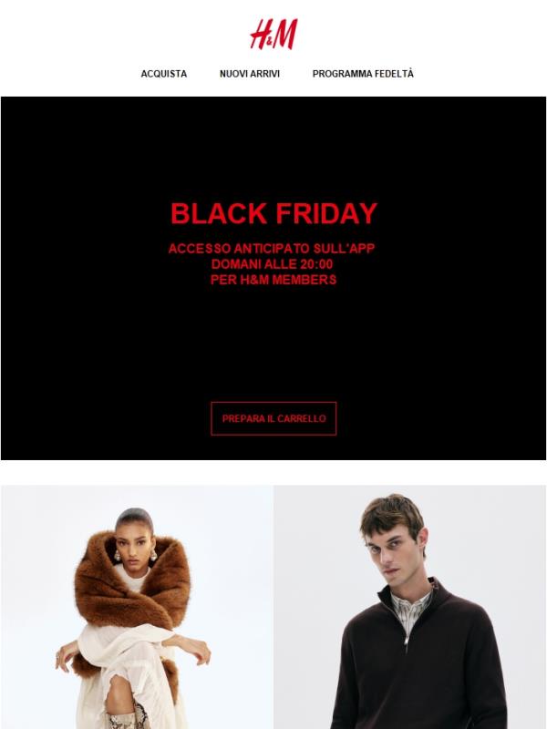 Gli H&M Members hanno accesso anticipato al Black Friday direttamente sull’app
