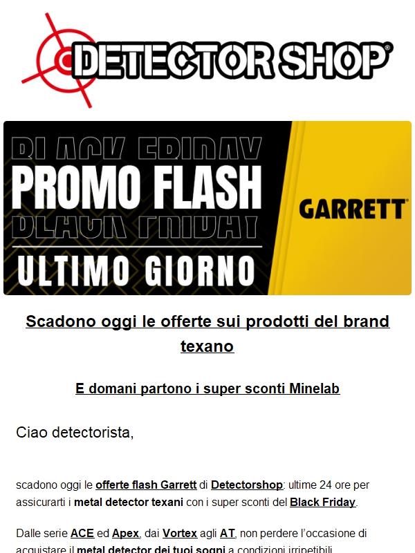 Ultimo giorno di Promo Flash Garrett
