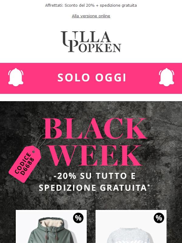 Ultima possibilità: -20% su tutto e spedizione gratuita