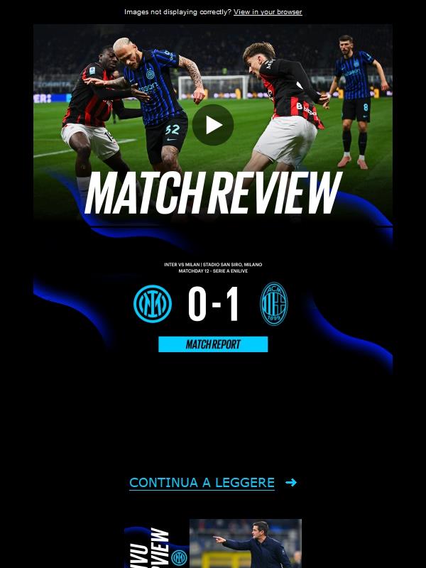 Match review, Inter-Milan 0-1