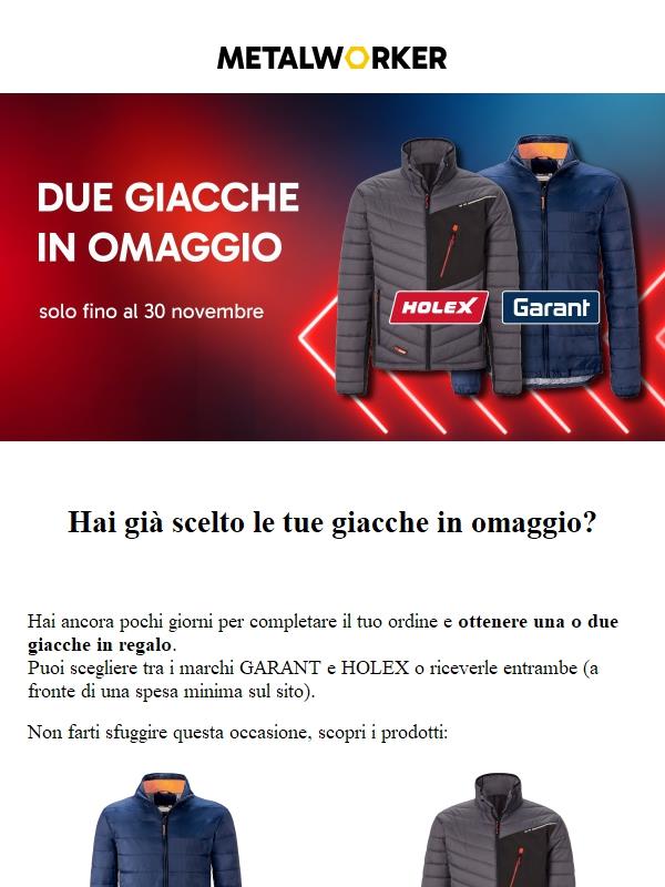 Affrettati! Ricevi le giacche da lavoro in omaggio (fino a esaurimento!) ⏳