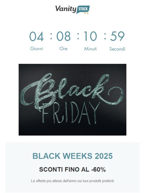 Black Weeks: prezzi folli (-60%) + extra sconto finale