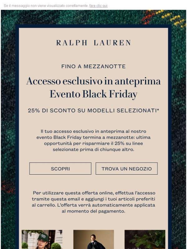Il tuo accesso anticipato al Black Friday termina a mezzanotte