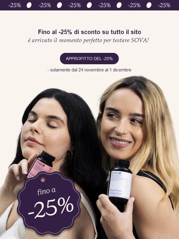 Fino al -25% Su tutto il sito