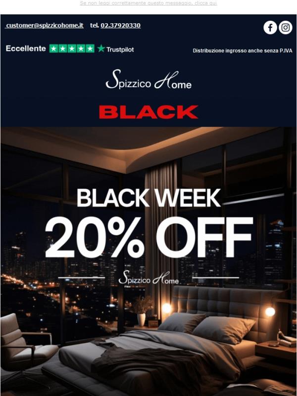 Back to Black Friday 🎁 Corri ora su spizzicohome.it 🖤