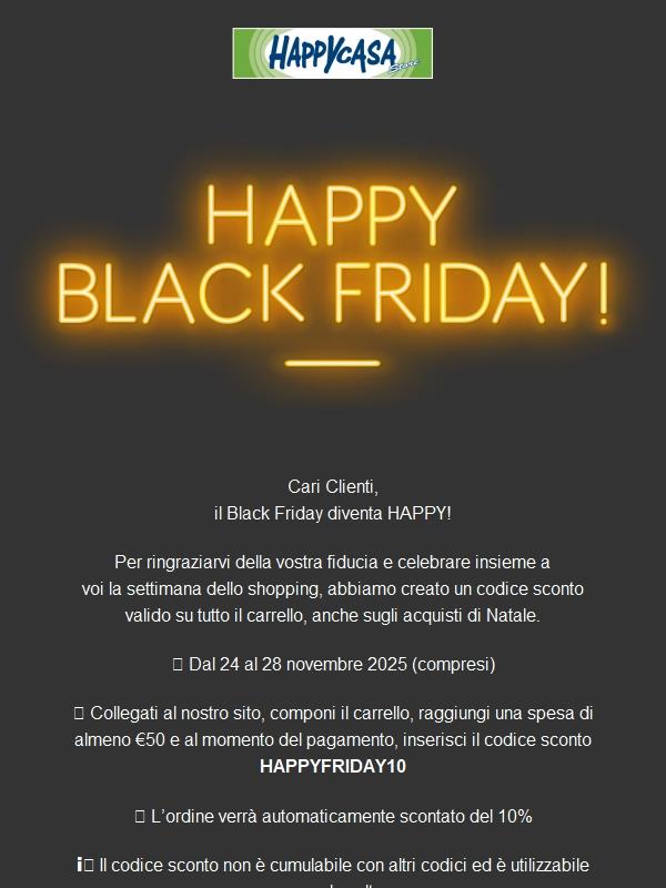 Happy Black Friday: ecco il tuo codice sconto per lo shopping online 🎁