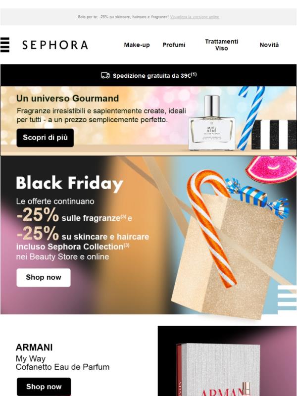 ⚡SETTIMANA BLACK FRIDAY⚡  -25% su skincare, haircare e fragranze.