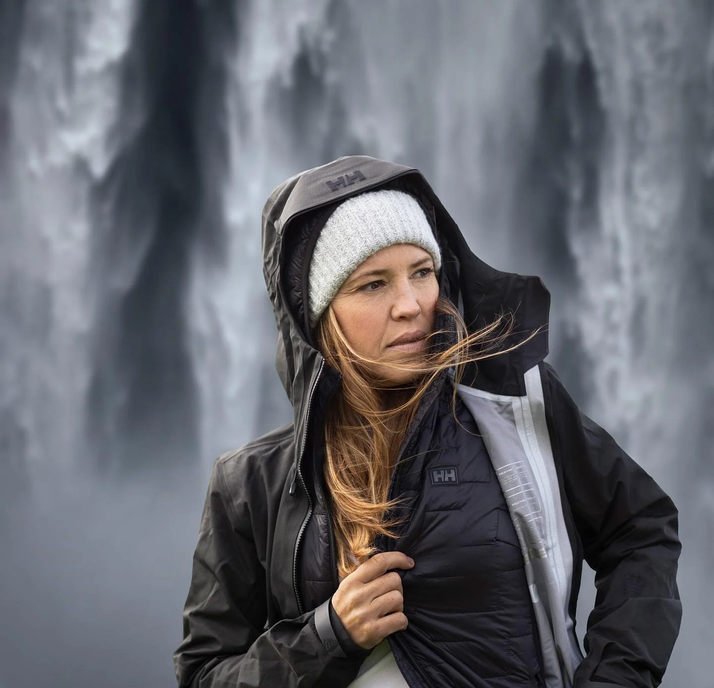 Woman wearing Helly Hansen gear
