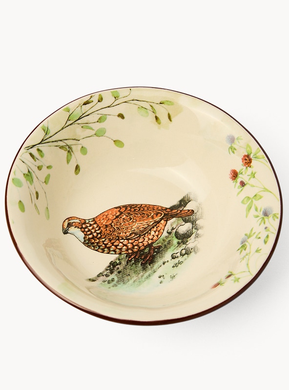 Coppetta in ceramica motivo selvaggina