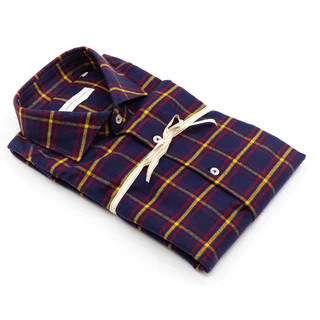 Camicia Scozzese Blu Bordeaux