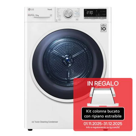 Asciugatrice 10kg Pompa di Calore Classe C Bianca