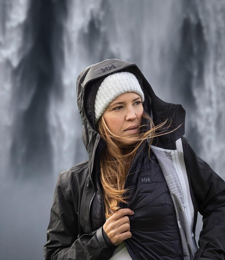 Woman wearing Helly Hansen gear