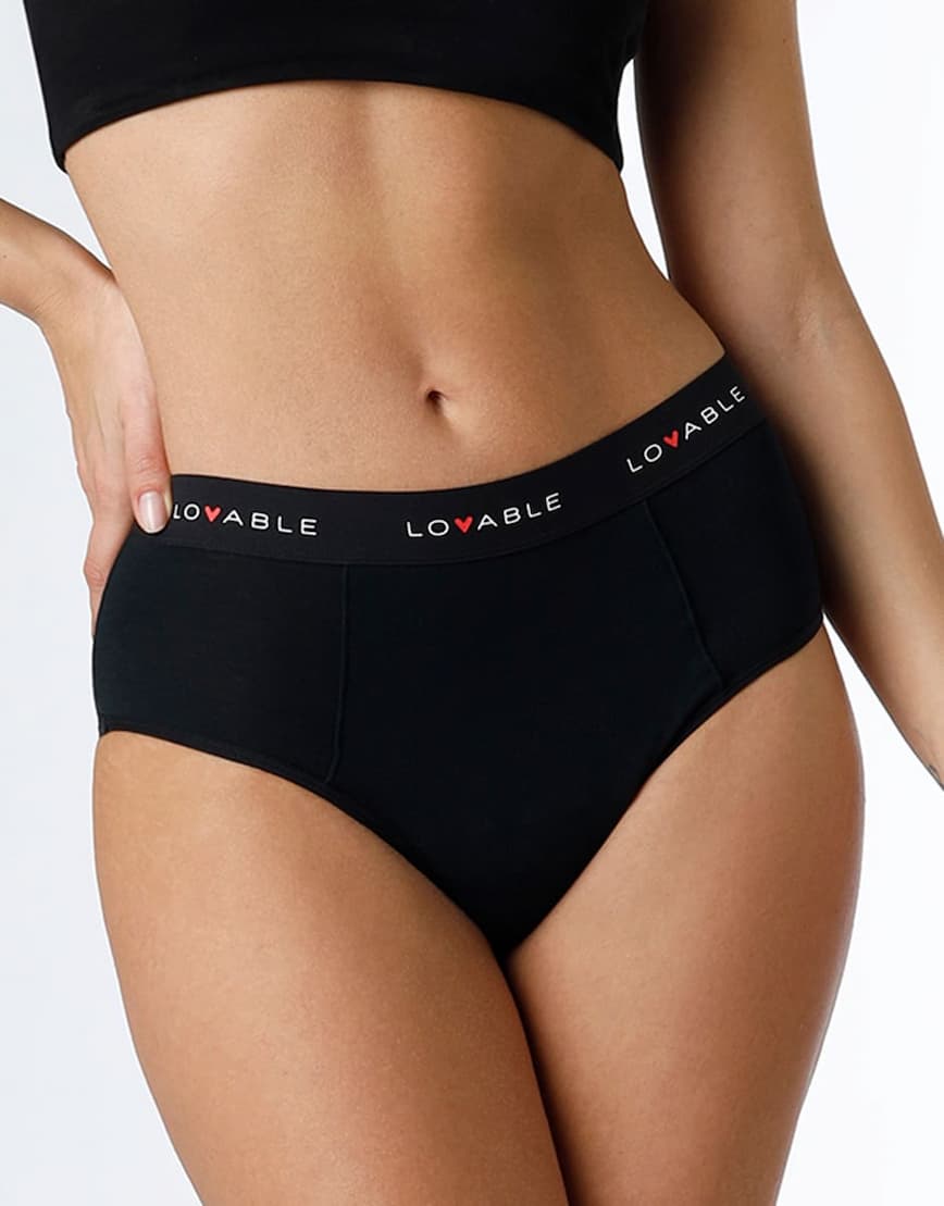 Slip alto da ciclo lavabile in cotone biologico certificato per flusso abbondante