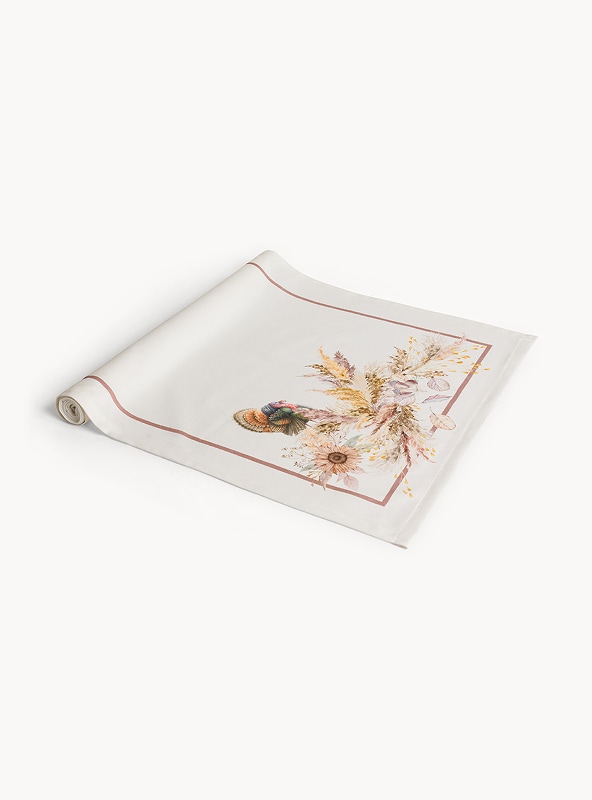 Runner Pampas by Tessitura Randi in drill di puro cotone stampato