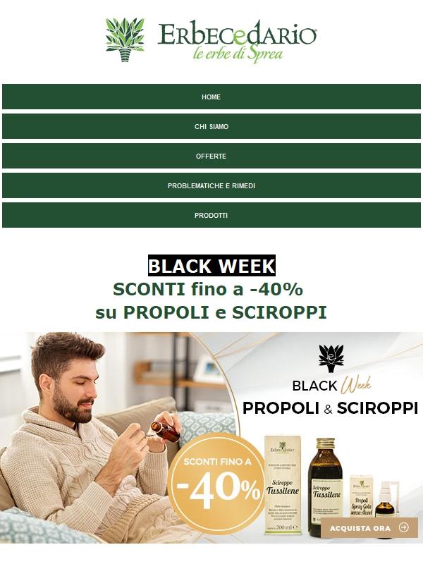 🌿 Black Week del Benessere: Propoli & Sciroppi in super sconto! 🐝
