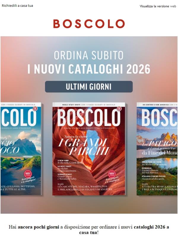 Ultimi giorni per ordinare i Cataloghi 2026