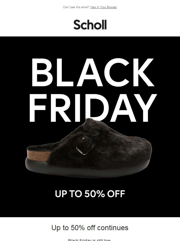 Up to 50% off continues