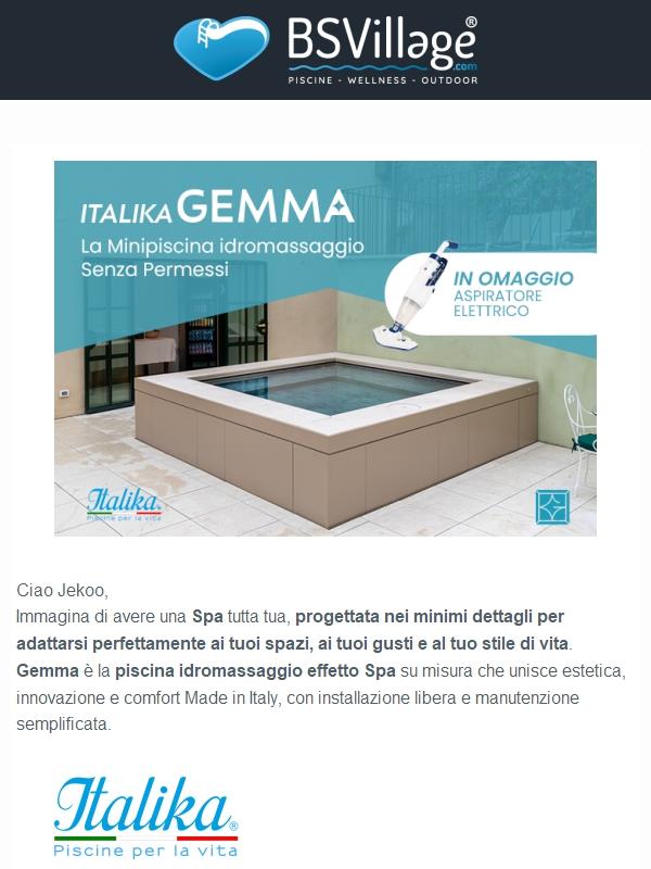 Mini Piscina Idromassaggio da sogno, nessun permesso, massima personalizzazione