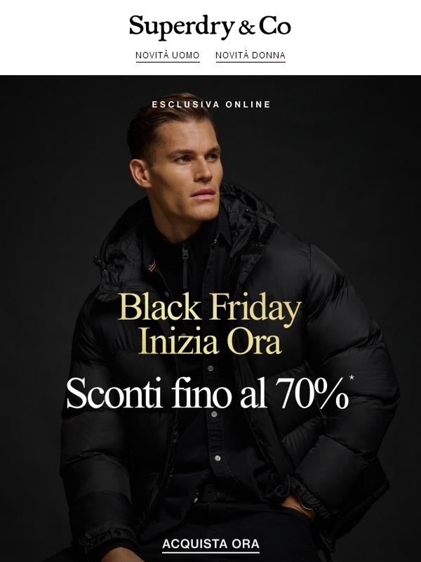 Il meglio del Black Friday: fino al -70%