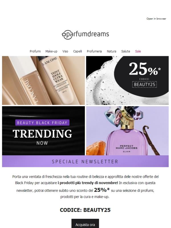 -25% sui capi imperdibili del Black Friday 🖤