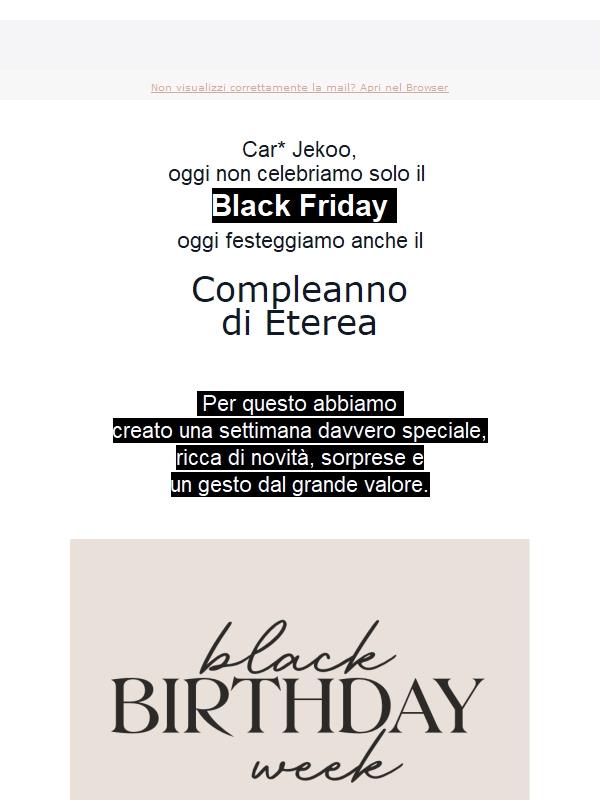 È iniziata la Black Birthday Week Eterea