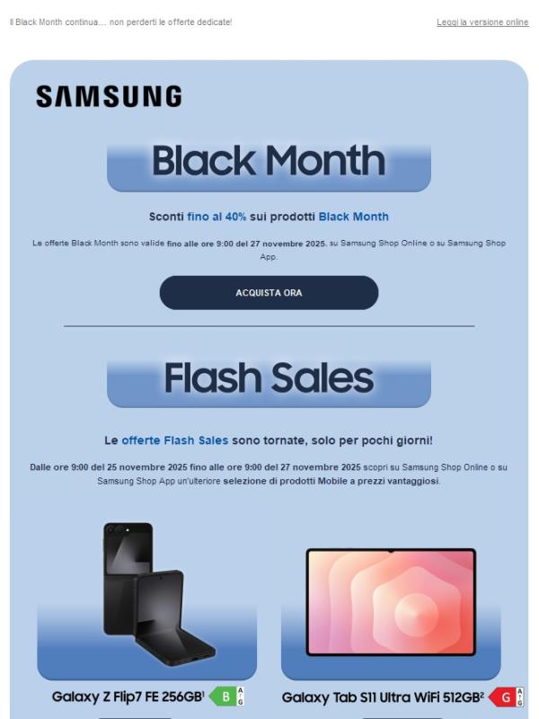 🛍️ Flash Sales Samsung Mobile: entra e scopri i best deal