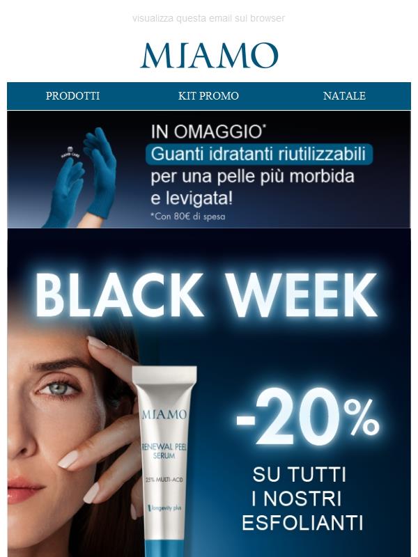 BLACK WEEK: esfolia la pelle con il -20% di sconto!