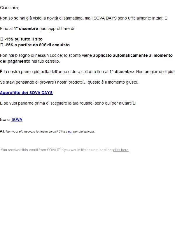 I SOVA Days sono iniziati 💜 (-25%)