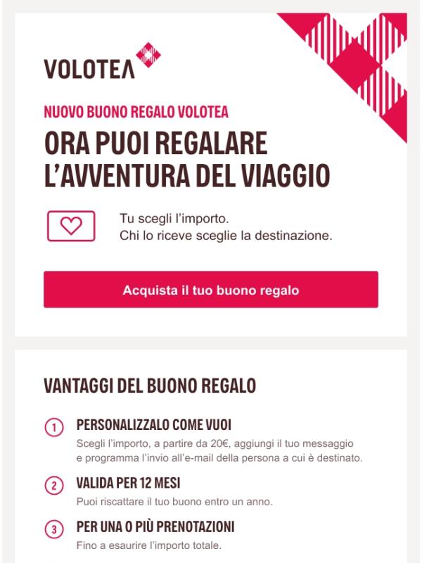 Nuovo buono regalo Volotea 💌 ✈️
