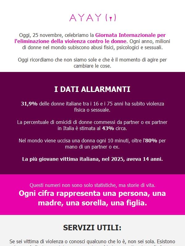25 novembre: Giornata contro la violenza sulle donne