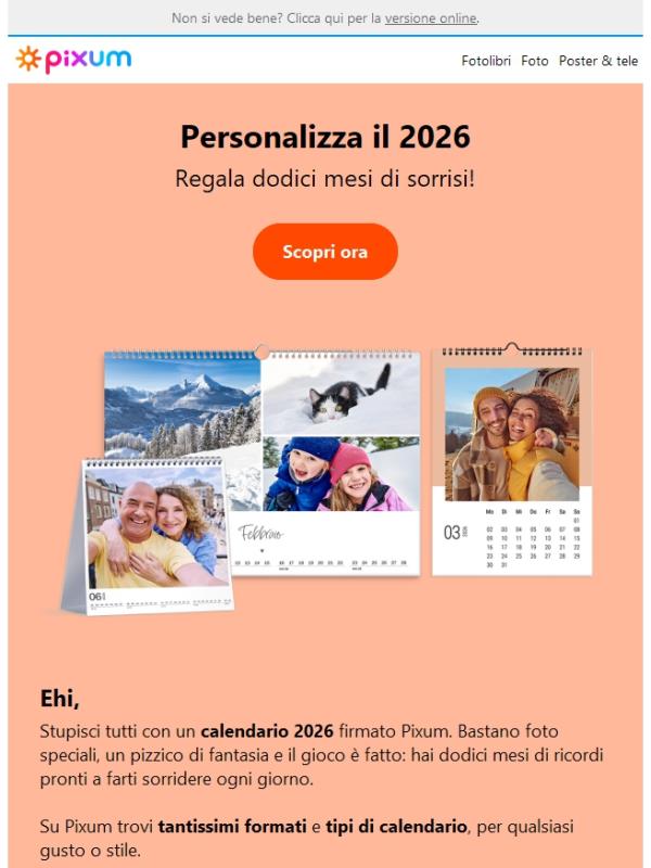 🗓️ Personalizza il tuo 2026: crea il calendario perfetto con Pixum!
