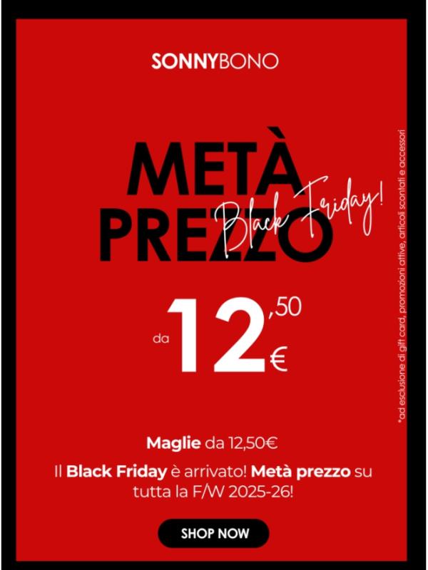 🚨Black Friday -50% Approfitta delle Offerte!!