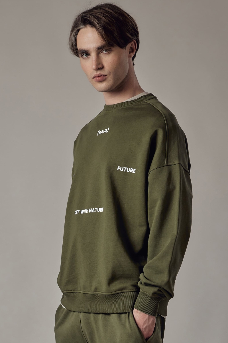 Felpa Girocollo Loose Fit Uomo