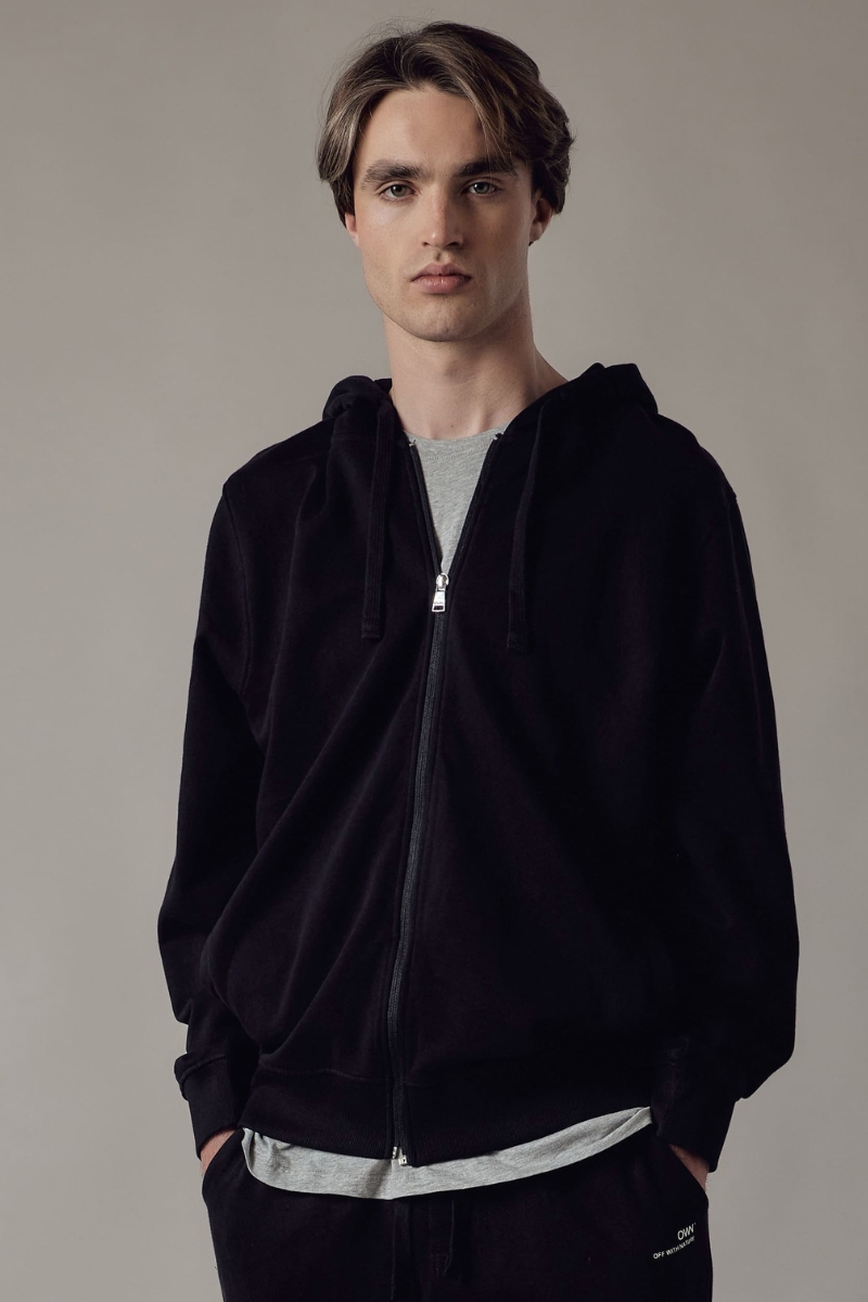 Felpa Felpata con Cappuccio e Zip Uomo