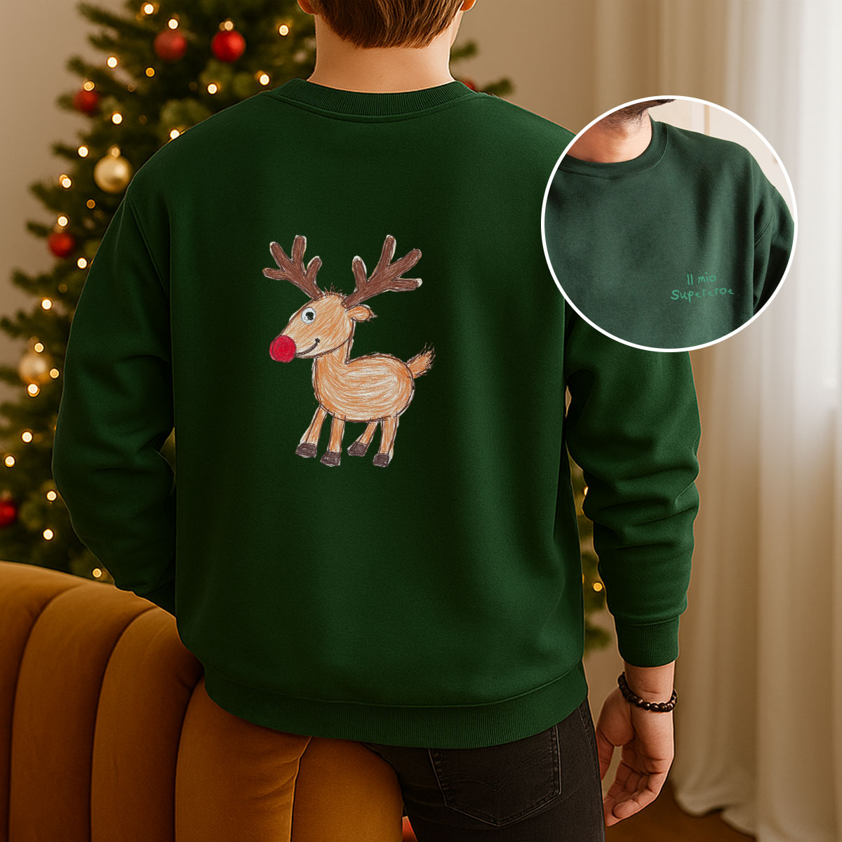 Image of Felpa Personalizzata con Disegno dei Bambini fronte e retro