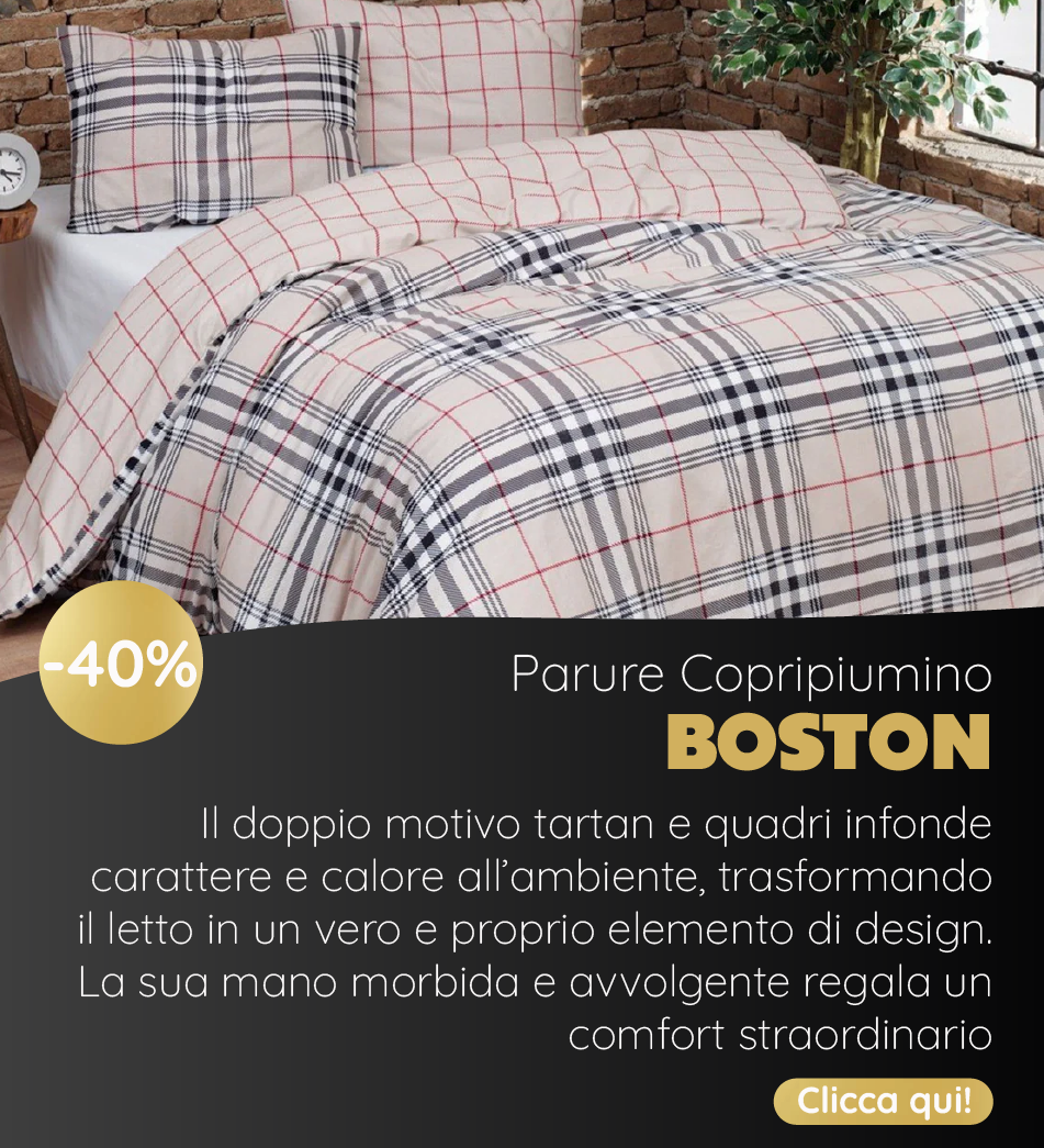 Parure Copripiumino in Puro Cotone con Stampa - Boston