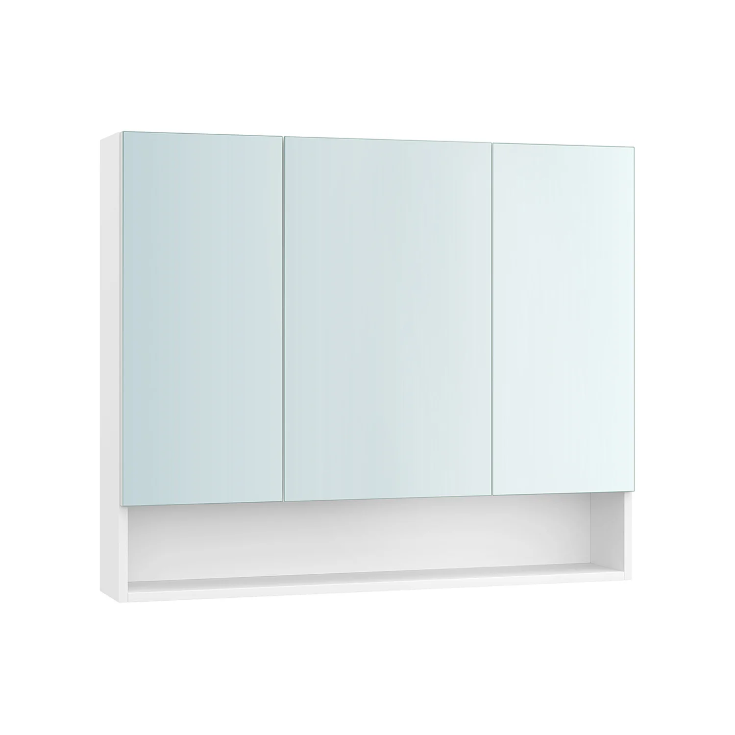 Image of Armadietto da Bagno Mobile con Ante a Specchio 16,5 x 90 x 75 cm Bianco Nuvola