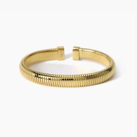 STYLE COLLECTION  STYLE 13   Bracciale in acciaio dorato con maglia tubogas