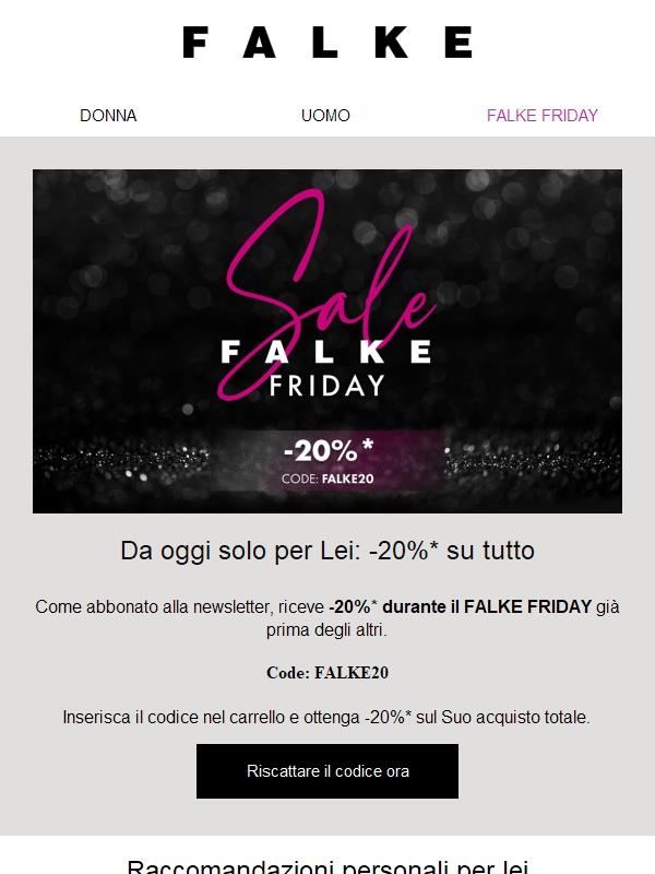 Da oggi: -20%* durante il FALKE FRIDAY