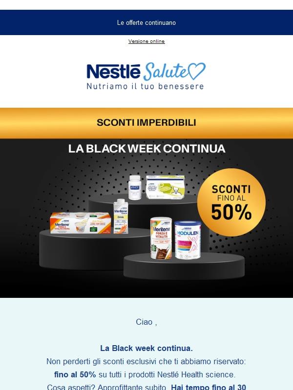 LA BLACK WEEK CONTINUA: sconti fino al 50% 🔥