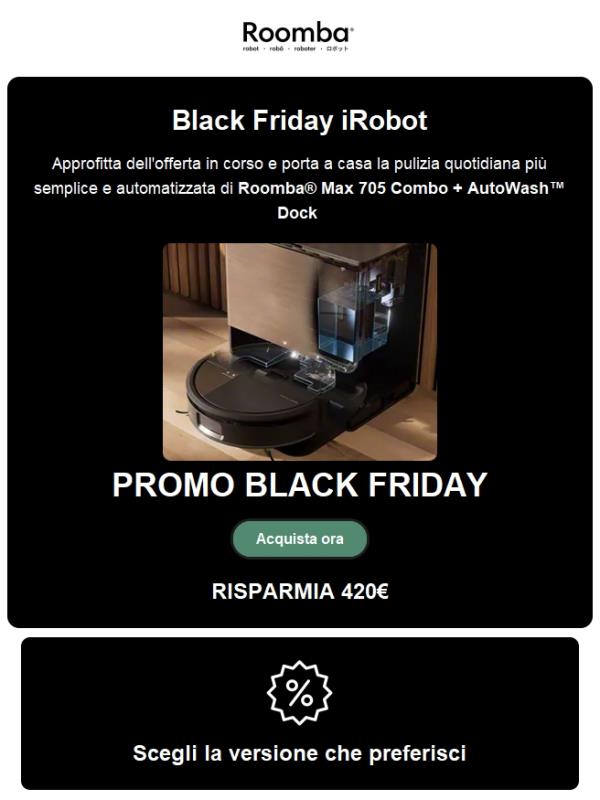 Roomba Combo 705 Max: l’offerta Black Friday che aspettavi 💣