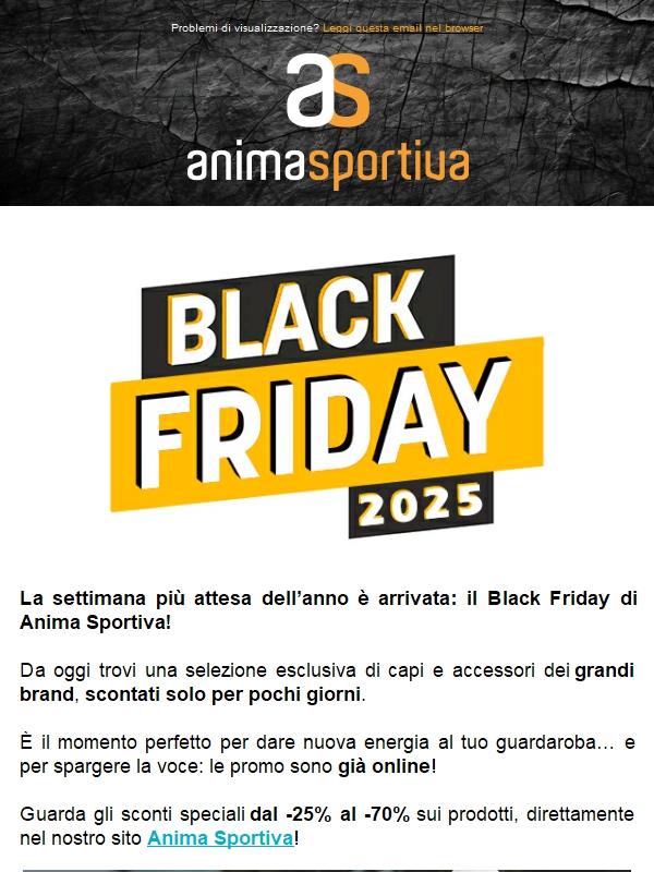 Non serve il cronometro: ma affrettati, il Black Friday è qui!