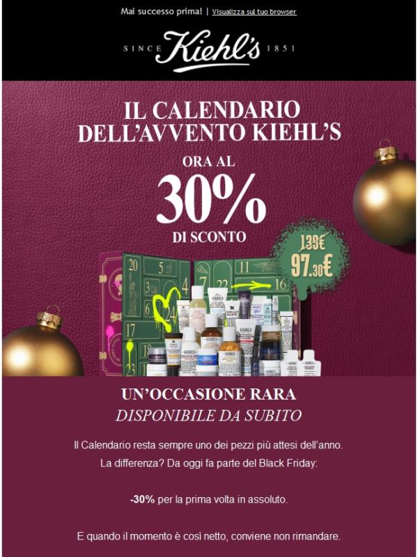 Il Calendario è ora nel Black Friday