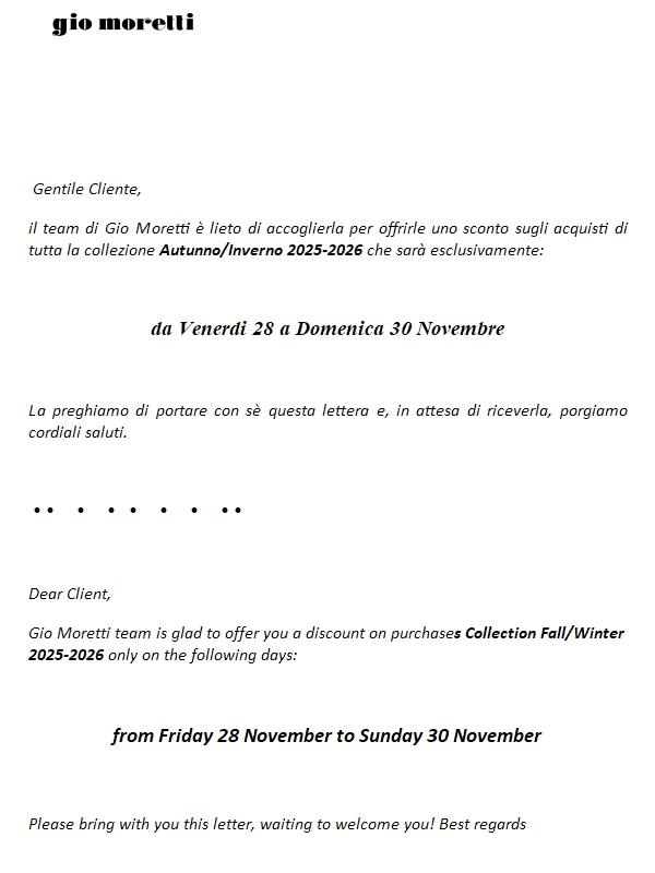 Black Friday at Gio Moretti Boutique