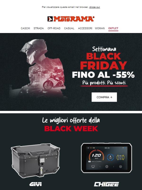 Equipa la tua moto per la Black Week: accessori top in offerta 🔥