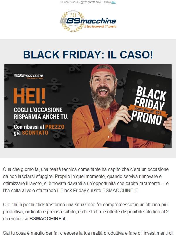 BLACK FRIDAY: il caso di chi ha colto l’occasione