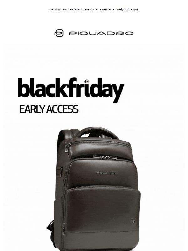 Il tuo Black Friday Piquadro sta per cominciare.