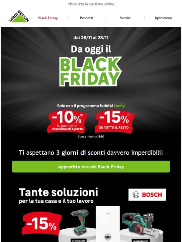 Black Friday ora anche in Negozio