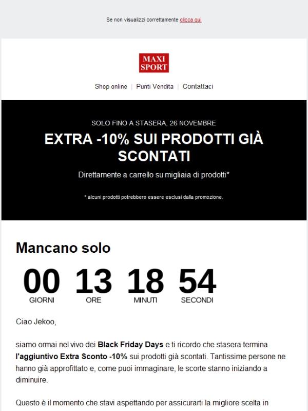 💣 Il tuo EXTRA SCONTO aggiuntivo sta per terminare! 💥