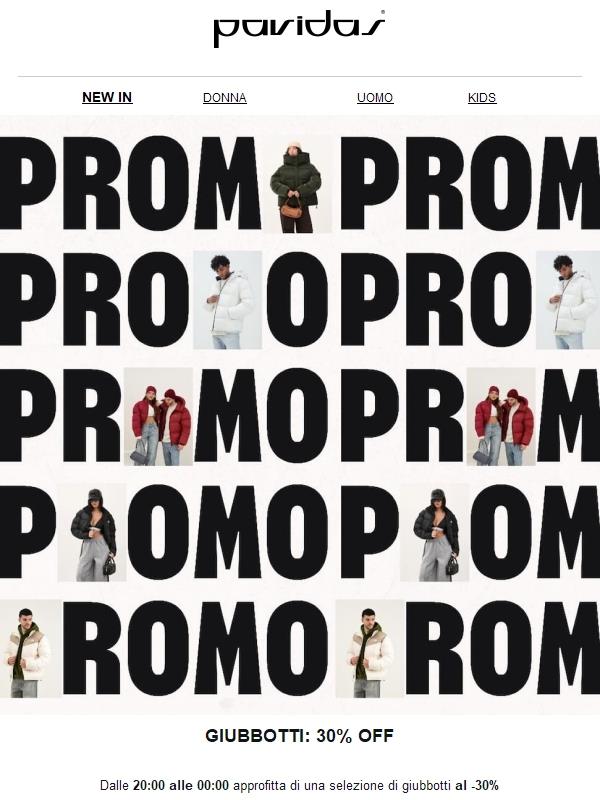 SOLO PER STASERA: PROMO GIUBBOTTI!